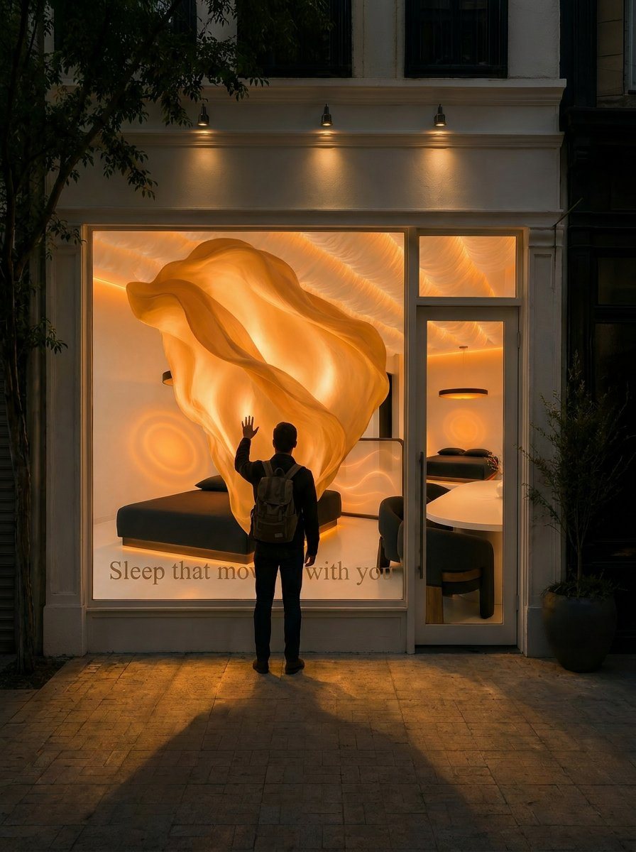 The window by night, the only light on the street